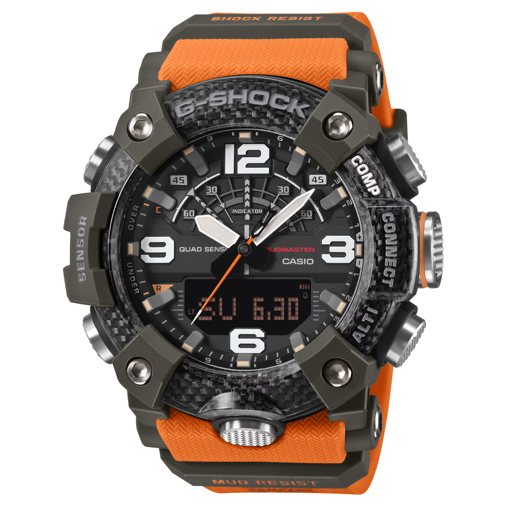 G-SHOCK MUDMASTER GGB100X-1A9 Men's Watch, Orange Strap, 200m Water-Resistant